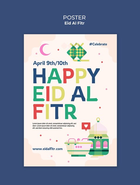 eid al fitr celebration poster template