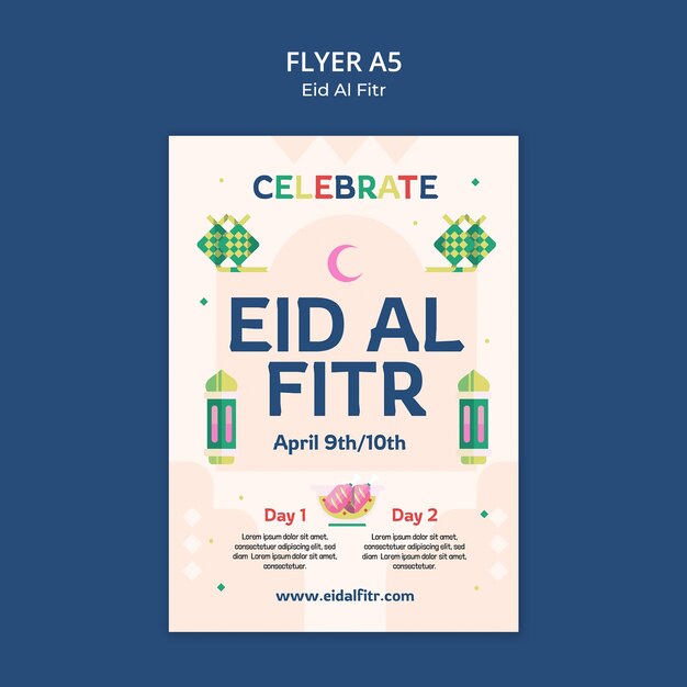 eid al fitr celebration poster template