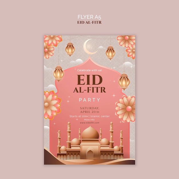 PSD gratuito modello di celebrazione dell'eid al fitr