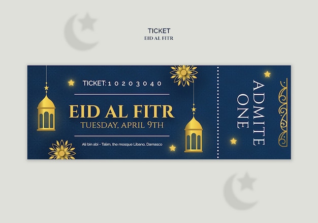 Eid al fitr celebration  ticket  template