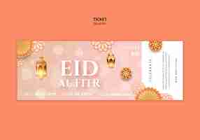 PSD gratuito modello di biglietto per la celebrazione dell'eid al fitr