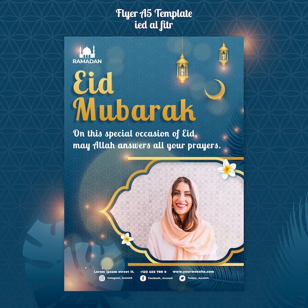 Free PSD eid al-fitr flyer a3 template