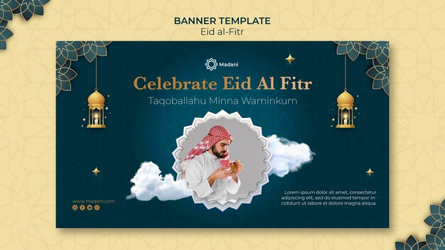 Eid al-fitr horizontal banner template