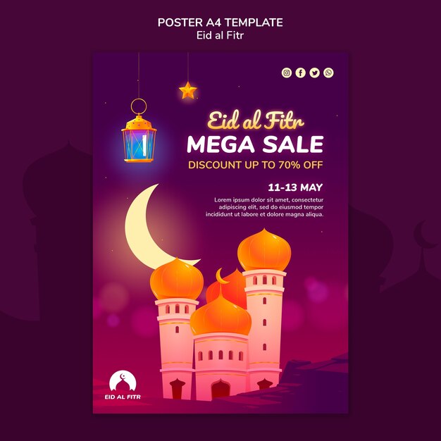eid al-fitr poster template