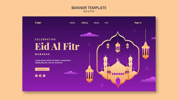 Free PSD eid al-fitr template design