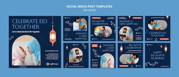 Free PSD eid al fitr template design