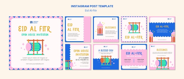 Free PSD eid al-fitr template design