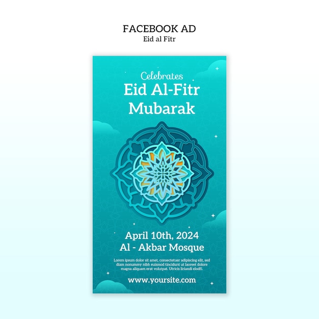 Free PSD eid al fitr  template design