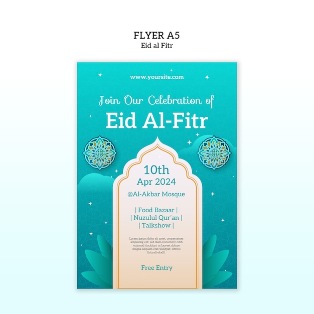 Free PSD eid al fitr  template design