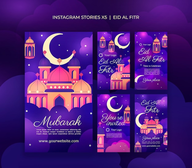 Free PSD eid al fitr template design