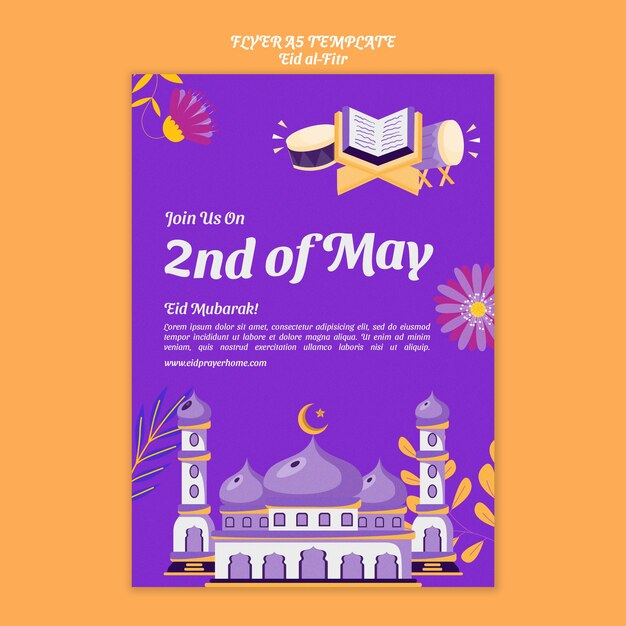 Eid-al fitr vertical poster template