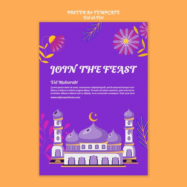 Eid-al fitr vertical poster template Premium Psd