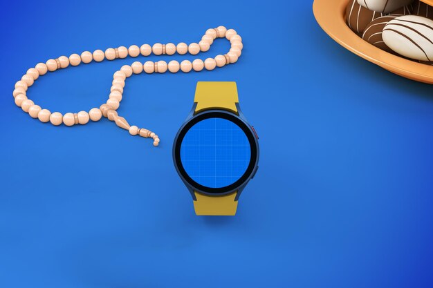 Eid Round Smart Watch Mockup