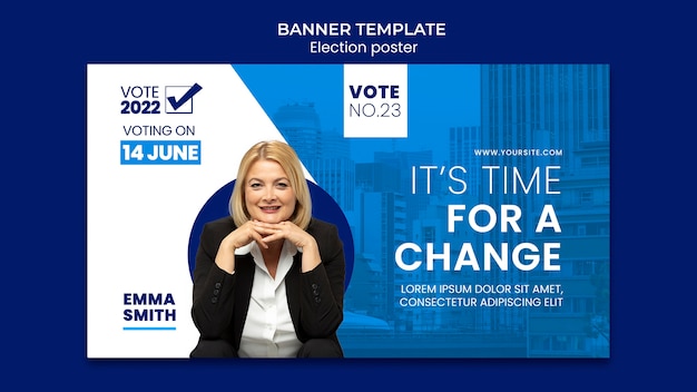 無料PSD 選挙と政治の水平バナーテンプレート