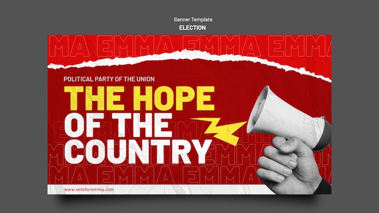 Free PSD election banner design template