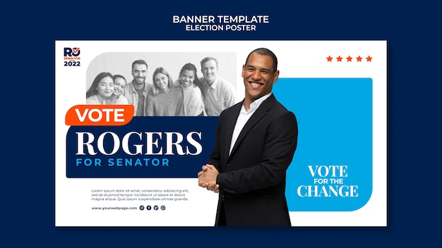 Free PSD election banner design template