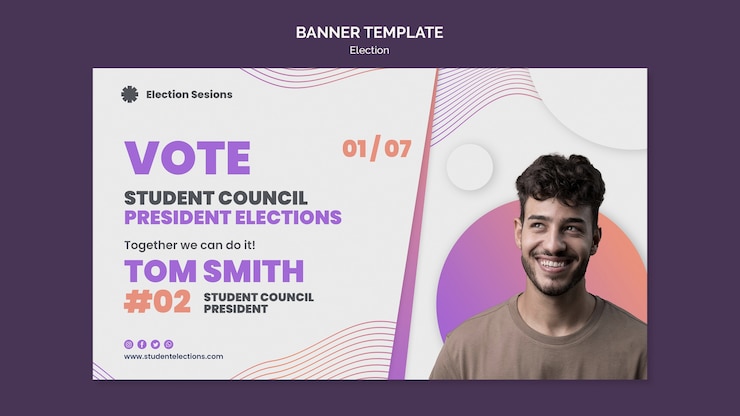 Free PSD election banner design template