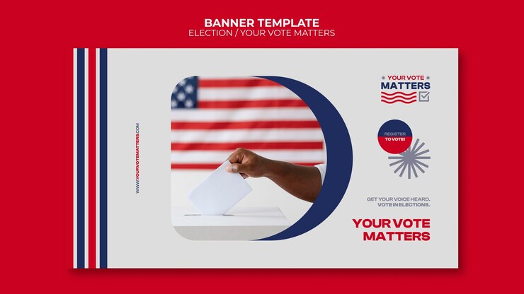 Free PSD election banner design template