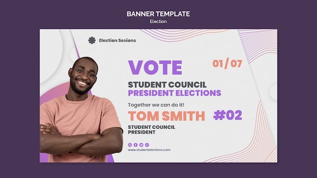 Free PSD election banner design template