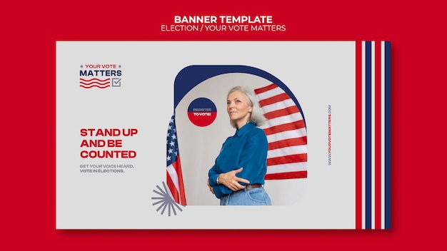 Free PSD election banner design template