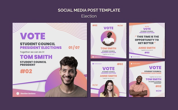 Free PSD election instagram posts design template