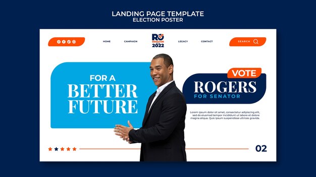 選挙のランディングページのデザインテンプレート