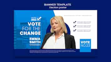 Free PSD election and politics horizontal banner template