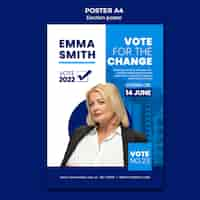 Free PSD election and politics vertical poster template