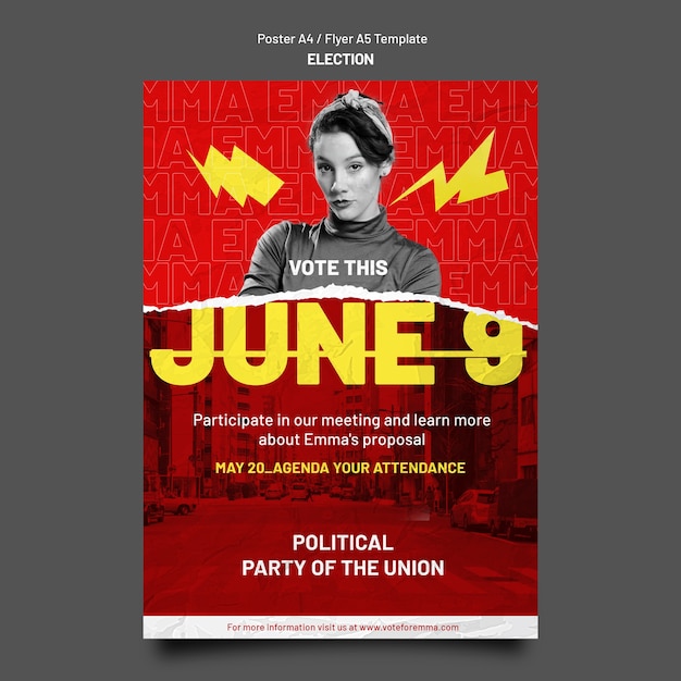 Free PSD election poster design template