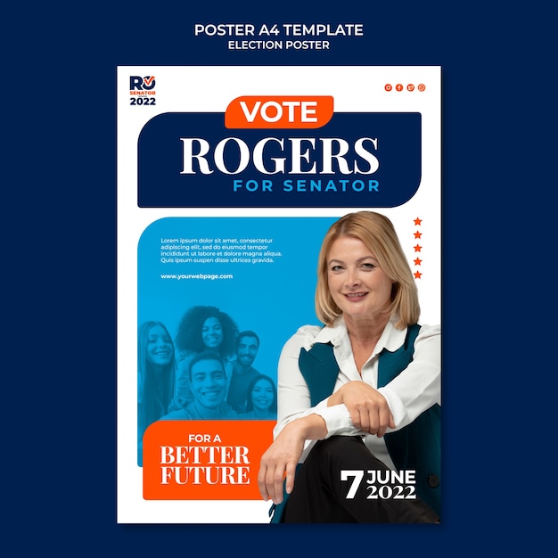 Free PSD election poster design template