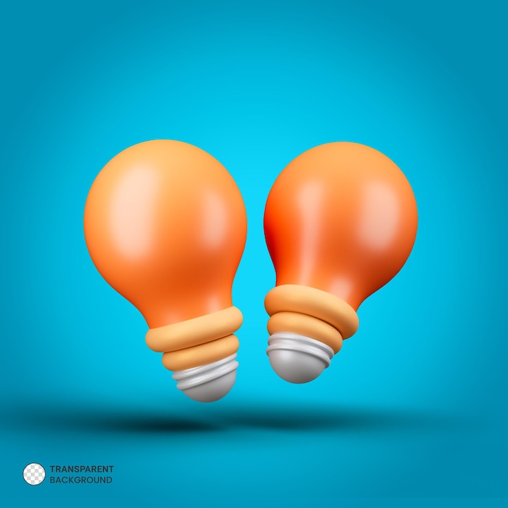 मुफ़्त PSD electric bulb idea icon isolated 3d render illustration