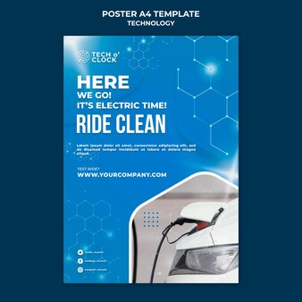 Electric car poster template