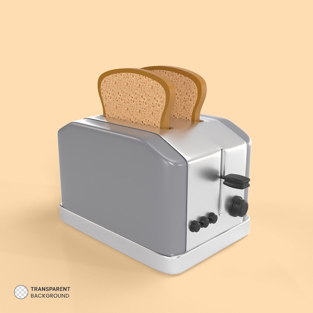 Free PSD electric toaster kitchen appliance icon isolated 3d render illustration