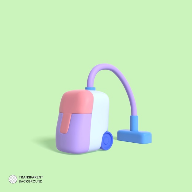 Electric vacuum cleaner icon isolated 3d render illustration