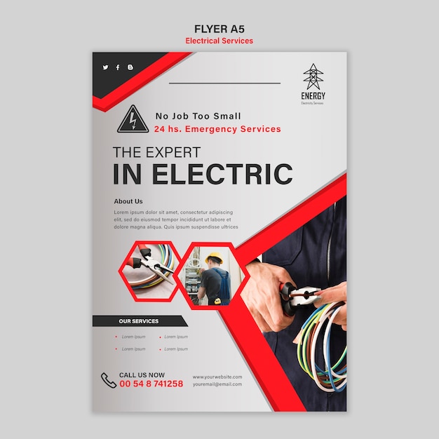 Free PSD electrical services flyer style