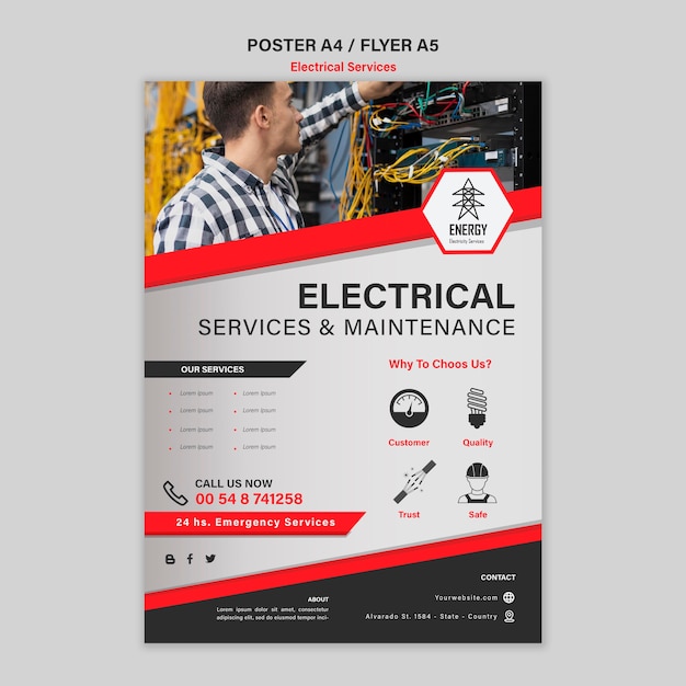 Electrical services poster design