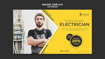 Free PSD electrician banner template