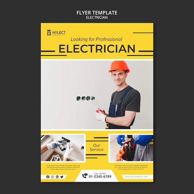 Electrician flyer template