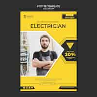 Free PSD electrician poster template design