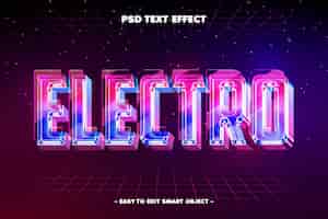 Бесплатный PSD Электро 3d неоновый текстовый эффект