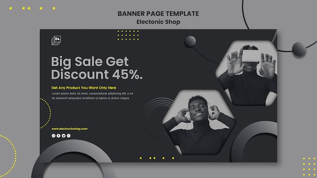 Free PSD electronic shop banner template