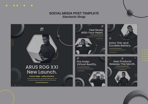 Free PSD electronic shop social media post template