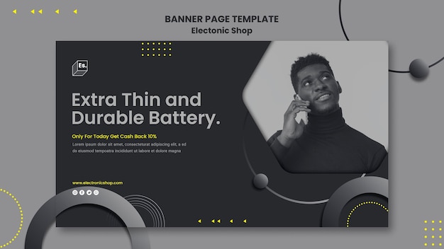 Free PSD electronic shop template banner