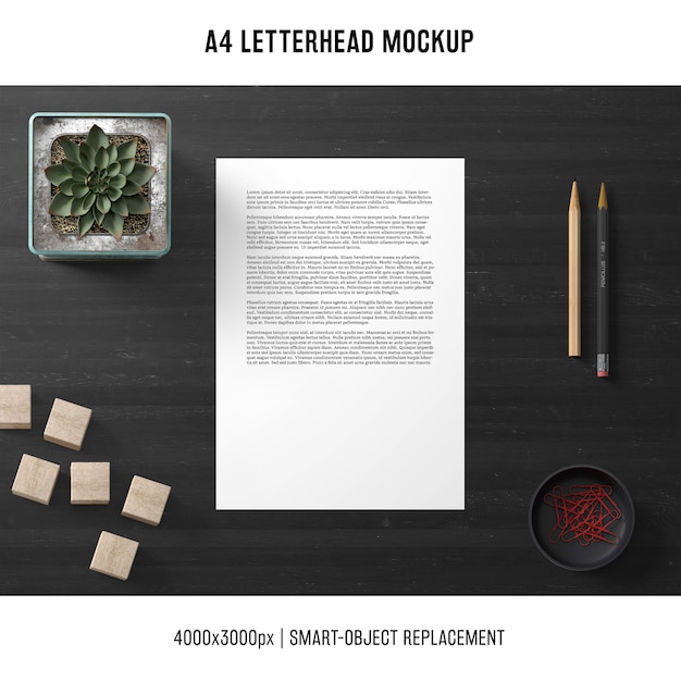 elegant a4 letterhead mockup