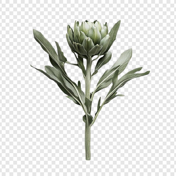 Free PSD elegant artichoke flower a study in green hues