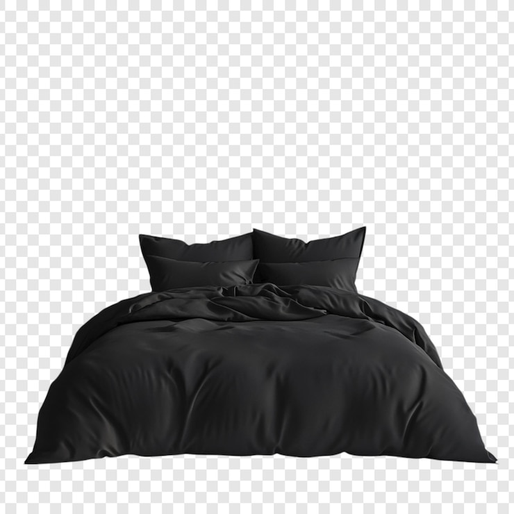 Free PSD elegant black bedding set luxurious and modern duvet cover pillowcases and sheets