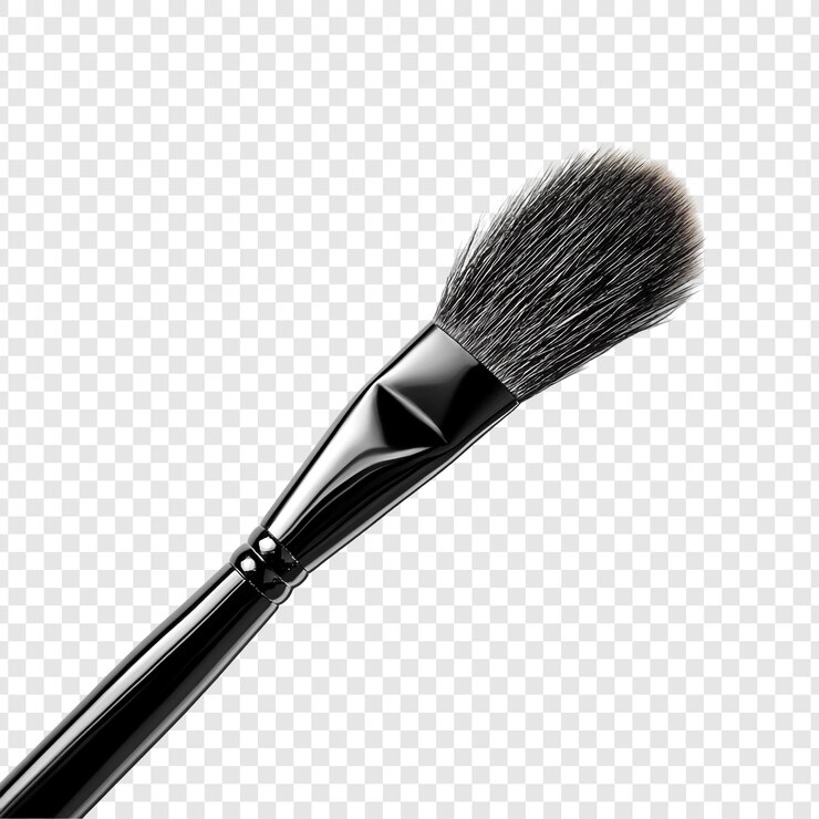 Free PSD elegant black makeup brush a closeup