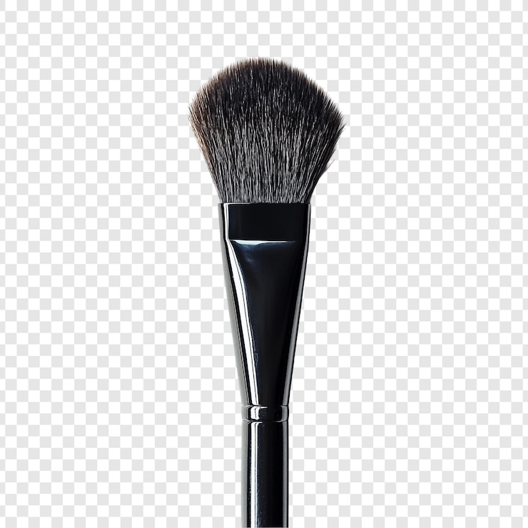 Free PSD elegant black makeup brush with soft bristles perfect for a flawless application
