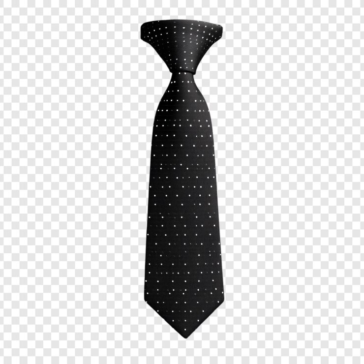 Free PSD elegant black necktie with white polka dots a classic mens accessory