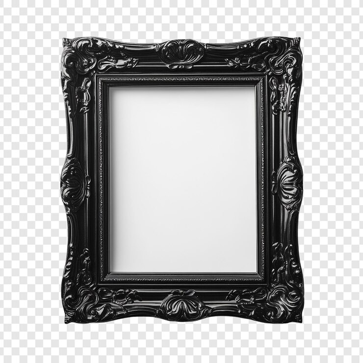 Free PSD elegant black ornate picture frame